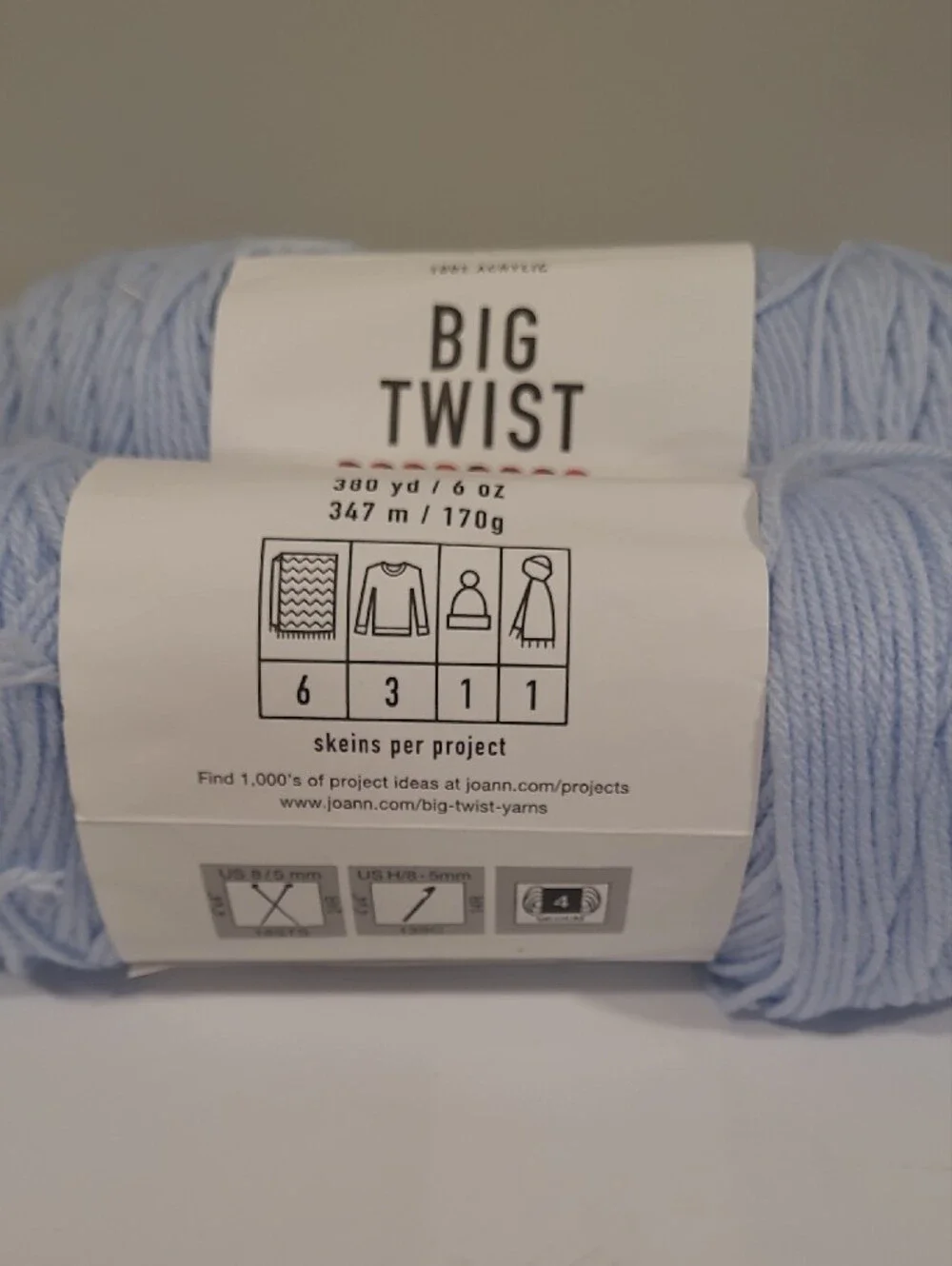 Value Acrylic Yarn - Light Blue